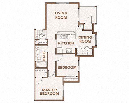 Copper Wood Apartments l 2x1 Floor Plan 2x1 Apartments Floor Plan For Rent in Lacey, WA l Copper Wood Apts
